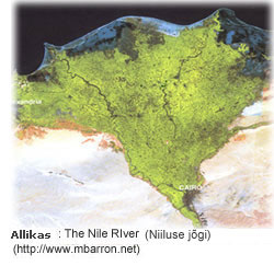 Satelliidifoto Niiluse deltast. 