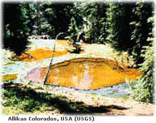 Foto rauasisalduse tõttu pruunika veega allikast Colorados. 