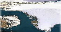 Satelitski
snimak Grenlanda, gde se vidi ledena kappa.s