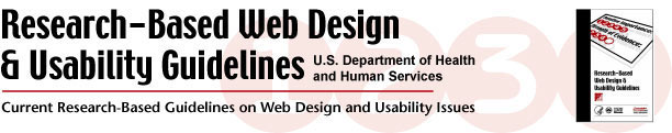 Research-Based Web Design & Usability Guidelines - Current Research-Based Guidelines on Web Design and Usability Issues