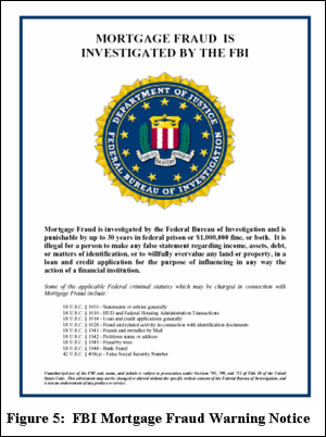 FBI mortgage fraud warning notice.