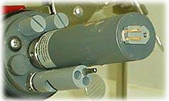 Closeup picutre of the turbidity, conductivity, and temperature sensors on the turbidity sonde.