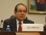 Dr. Orbach answers questions from Subcommittee Members.
