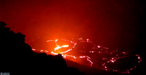 Kilauea at night - story details below