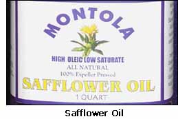 Photograph of safflower oil called Montola.