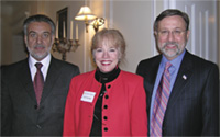 photo of Dr. Faizullah Kakar, Ms. Winnie Mitchell, and Mr. Charles Curie at the meeting of the Workgroup on Afghanistan Mental Health