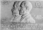 Plaque of the Wright brothers presented by the U.S. Congress, March 4, 1909.
