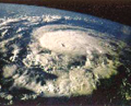 Photo showing a hurricane formattion from satellite.