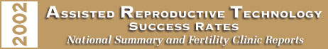 2002 Assisted Reproductive Technology Success Rates page header