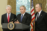 President Asks Bush and Clinton to Assist in Hurricane Relief Efforts