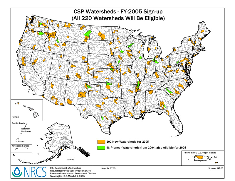Map of 2005 CSP Watersheds