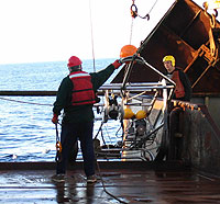 seafloor sled with sonar and camera