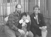 David Grant with former Peace Corps Director Carol Bellamy and a student during his time as a Peace Corps Fellow