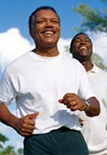 Two men jogging