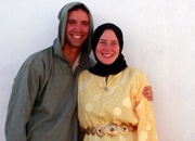 Newlyweds Adam and Erin Wilson in Morocco