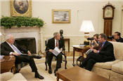 Secretary Leavitt meets with President Bush to discuss the Interagency Working Group on Import Safety’s initial report