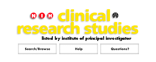 NIH Clinical Research Studies Listed By Institute of the Principal Investigator