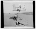  1901 glider soaring, photograph from an out of focus, water-damaged negative.
