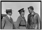  Orville Wright, Major John F. Curry, and Colonel Charles Lindbergh, who came to pay Orville a personal call at Wright Field, Dayton, Ohio, June 22, 1927 
