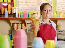 Photo of teen working at an ice cream parlor