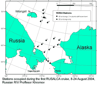 RUSALCA sampling station map