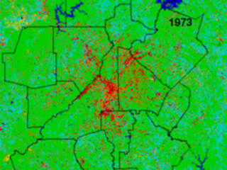A timelapse of land use in the Atlanta region from 1973 to 1997 from Landsat data