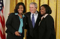 On February 22nd, President George W. Bush recognized Katie and Karl’Nequa Ball with the President’s Volunteer Service Award during the 80th celebration of African American History Month at the White House.
