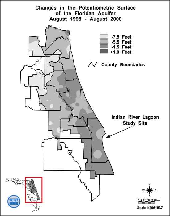 Figure 3. Potentiometric change map