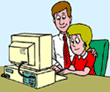 Image of a man and woman looking at a computer