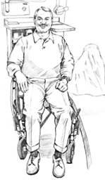 An illustration of preparing the wheelchair
