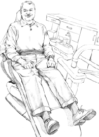 Patient positioned in the dental chair