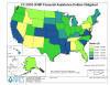 U.S. map showing the federal funding obligated in WHIP contracts in FY2003, by state.