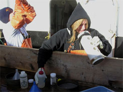 NOAA Scientists collecting zooplankton samples