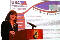 On Wednesday, December 8, 2004, Deputy Assistant to the President and Director of USA Freedom Corps Desiree T. Sayle spoke at an event where www.usafreedomcorpskids.gov was launched.  The new website is designed to show elementary and middle school students how they can start making a difference by volunteering.  