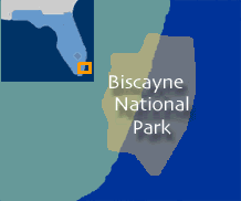 Map showing location of Biscayne National Park