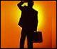 silhouette of a man with a briefcase