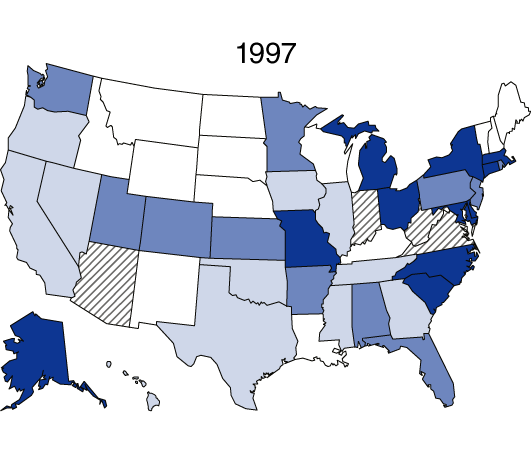 Figure 2. Cocaine Admission Rates per 100,000 Population Aged 12 or Older: 1997*