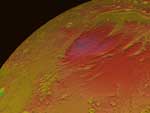 False color of Mars' South Pole