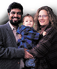 Multi-racial couple with baby