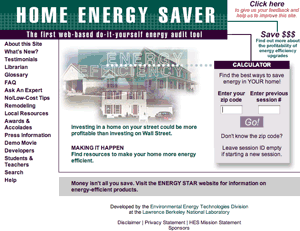 Home Energy Saver home page