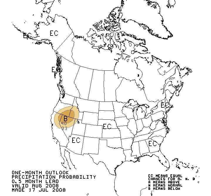 graphic representing CPC 90 day precip
	 outlook