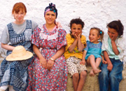 Amelia with her neighbors in Morocco
