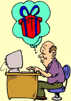 Image of a man shopping online for a gift