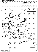 An overflight map made during the 1996 response to a spill of fuel oil into San Francisco Bay. The map shows the helicopter path and regions of oil patches, streaks, or sheens.