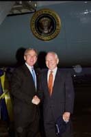 President George W. Bush met Michael Pybas upon arrival in Dallas, Texas on Monday, November 4th. Pybas is spending his retirement providing important volunteer services to Dallas nonprofit organizations. 