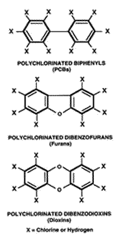 Chlorinated dibenzo-p-dioxins, furans and PCBs