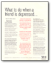 What to do When a Friend is Depressed publication cover - NIH 00-3824