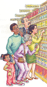 Image of people shopping in the medicine aisle