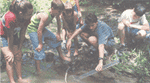 Image of students testing water