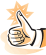 A hand with in a thumbs up signal